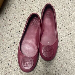 💖Great Condition Tory Burch 9M Burgundy Ballet Flats